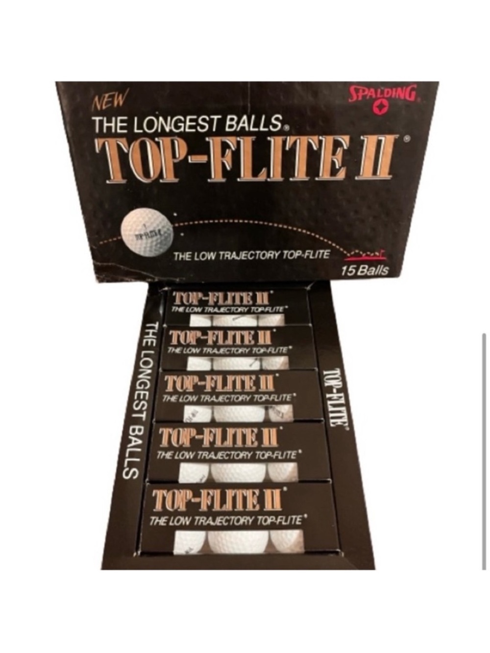 🆕-Spalding Top-Flite Il White Golf Balls Low
Trajectory 15 Balls-5 Sleeves
